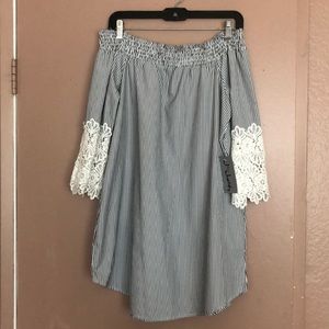 Off the Shoulder Striped Dress